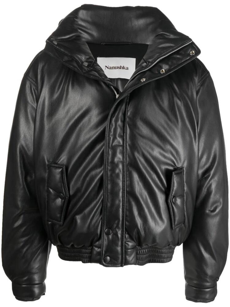 Nanushka funnel bomber jacket - Black Cover