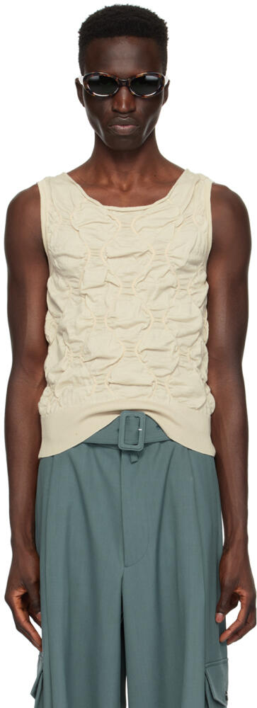 Dries Van Noten Off-White Smocked Tank Top Cover