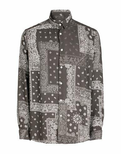 8 By Yoox Paisley Print Shirt Man Shirt Lead Viscose Cover