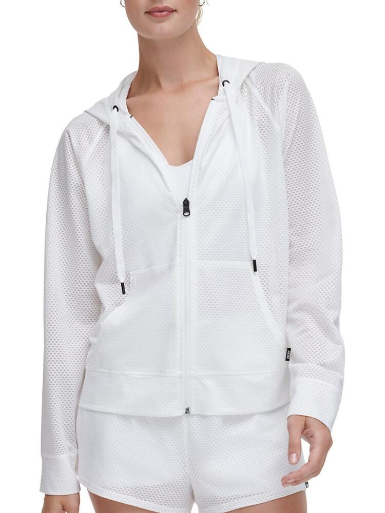 DKNY Women's Chintz Mesh Hoodie - White Cover