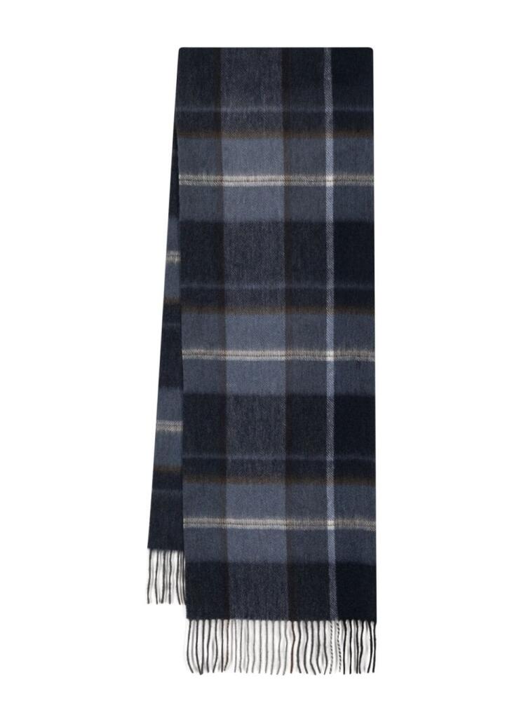 N.Peal plaid cashmere scarf - Blue Cover