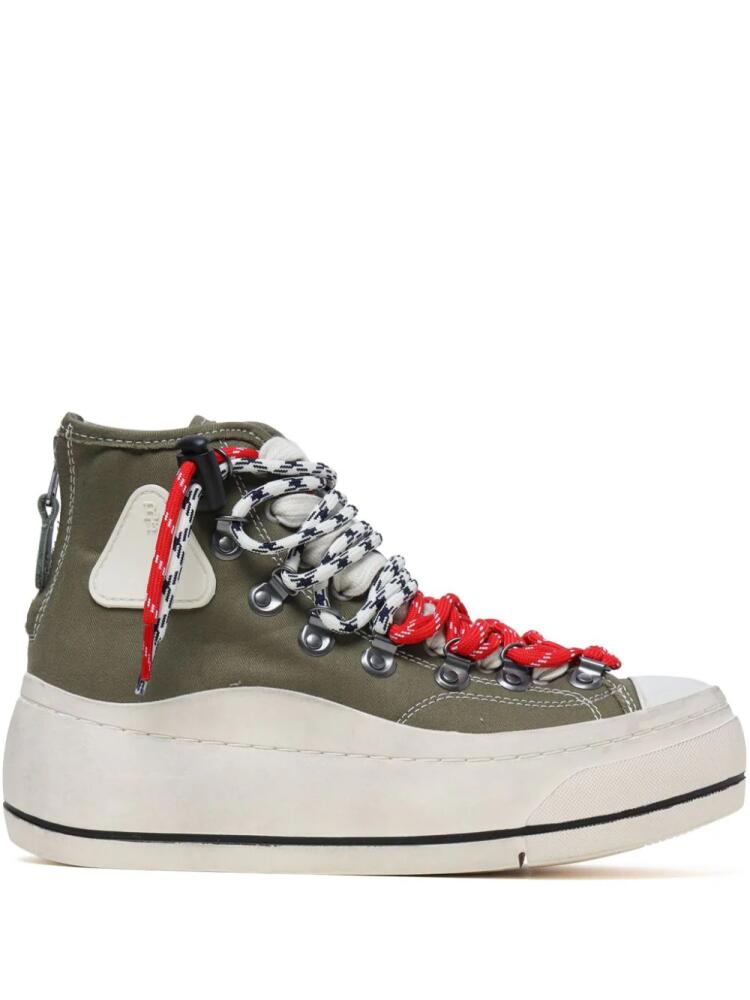 R13 high-top platform sneakers - Green Cover