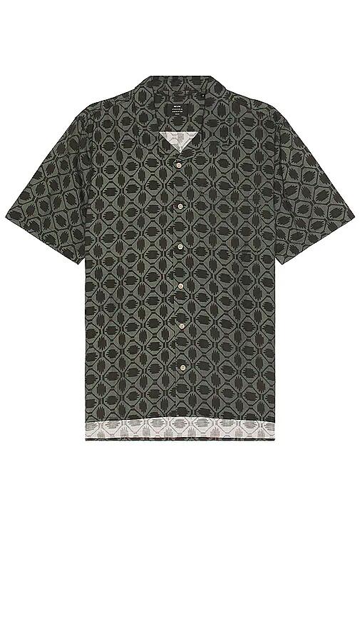 NEUW Curtis Short Sleeve Ikat Shirt in Green Cover