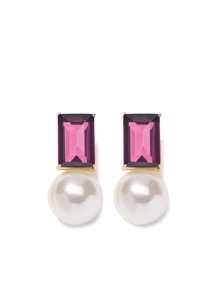 Carolina Herrera pearl-embellished earrings - Purple Cover