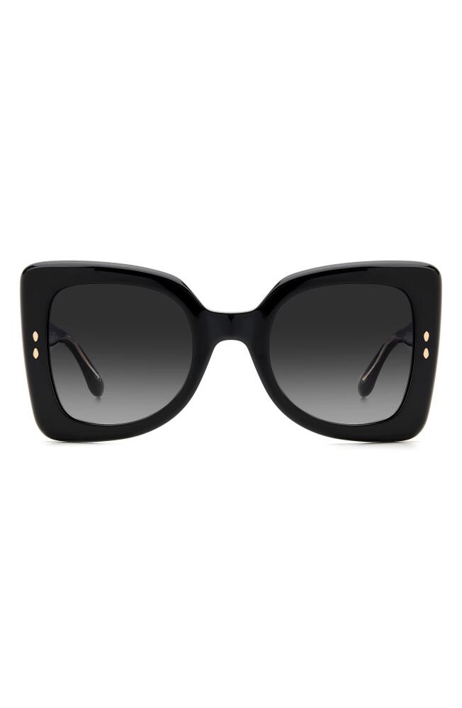 Isabel Marant The New 52mm Gradient Square Sunglasses in Black/Grey Shaded Cover