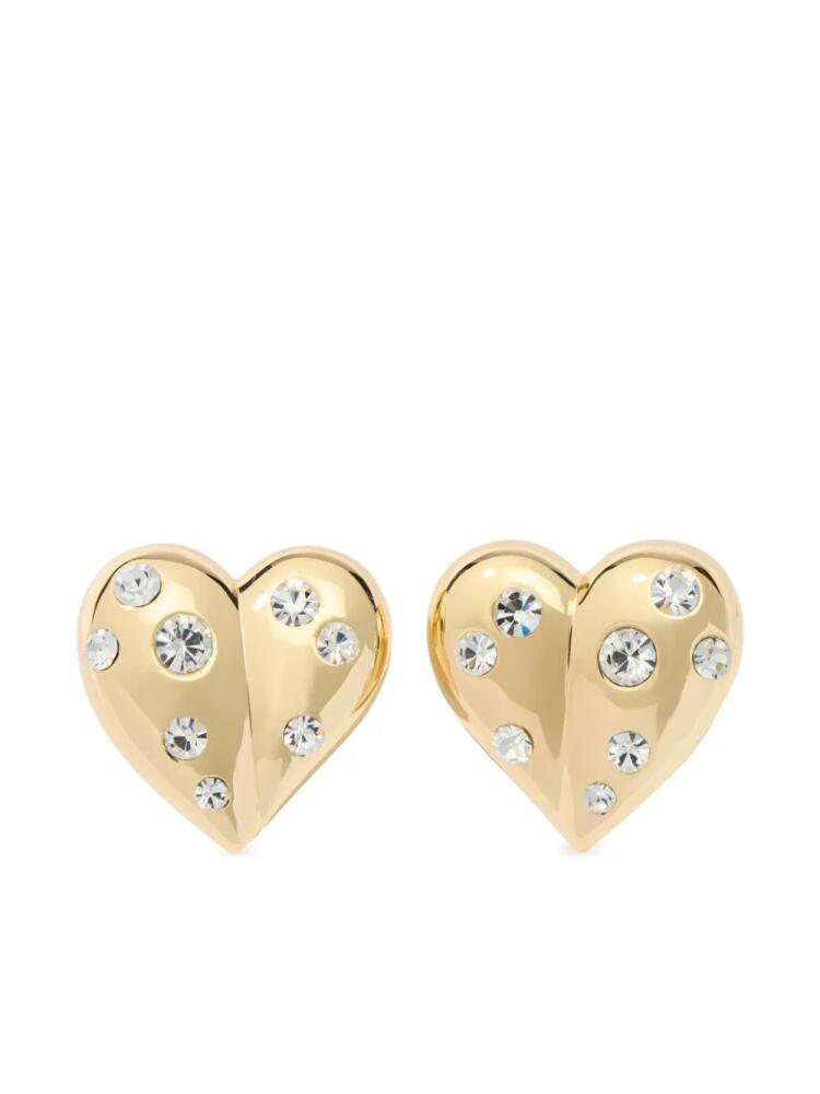 Carolina Herrera stud-embellished heart earrings - Gold Cover