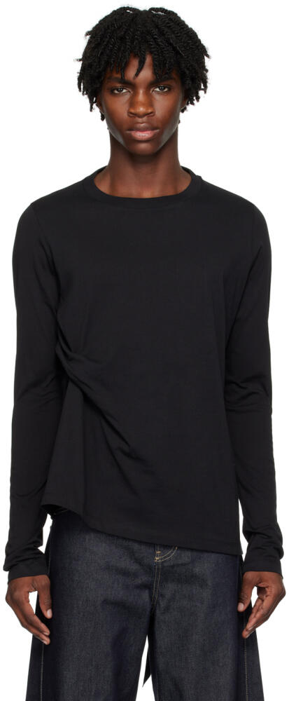 Marina Yee Black Tuck Long Sleeve T-Shirt Cover