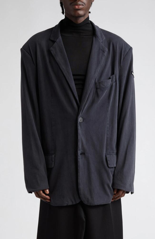 Balenciaga Oversize Single Breasted Cotton Blazer in Black Cover