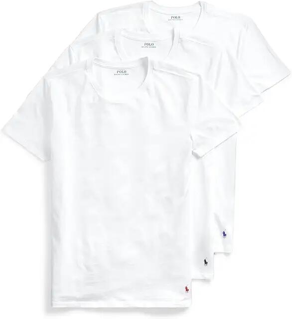 Polo Ralph Lauren Slim Fit w/ Wicking 3-Pack Crew Undershirts (White) Men's Underwear Cover