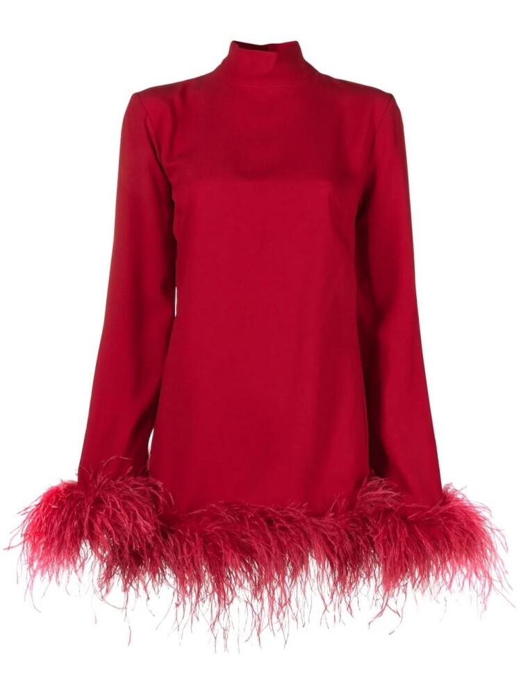 Taller Marmo feather-trim mini dress - Red Cover