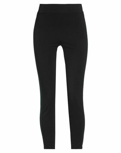 Gcds Woman Leggings Black Cotton, Elastane Cover