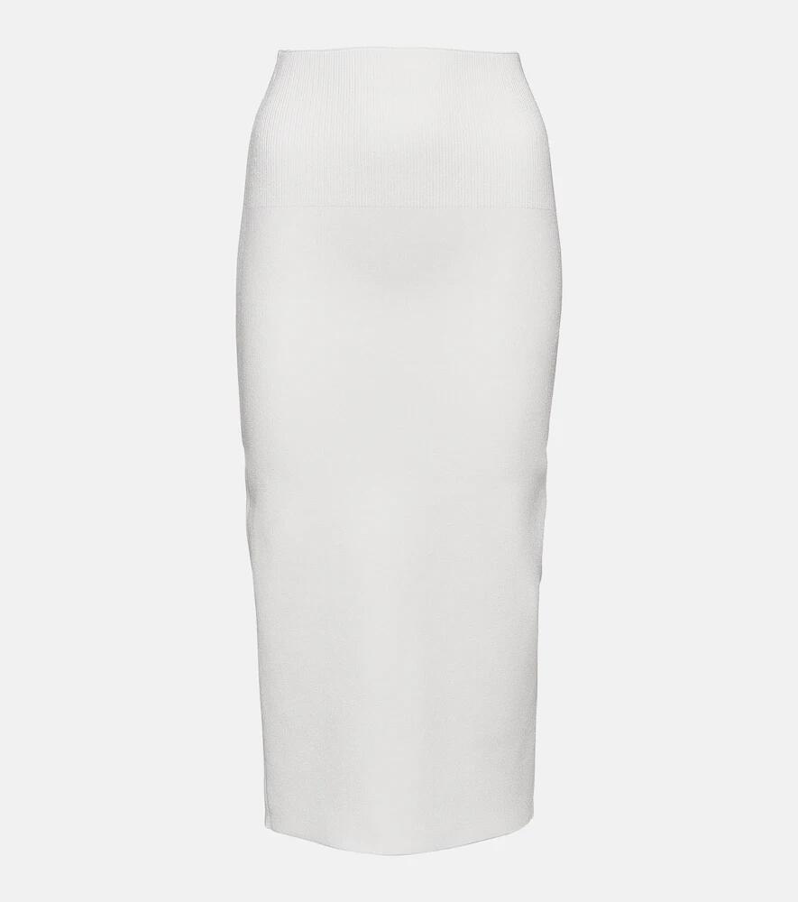 Victoria Beckham Ribbed-knit high-rise midi skirt Cover