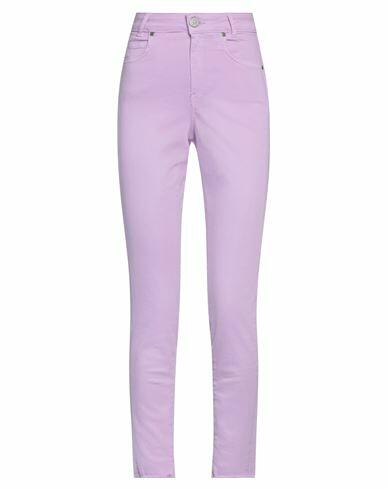 Gaëlle Paris Woman Jeans Light purple Cotton, Elastomultiester, Elastane Cover