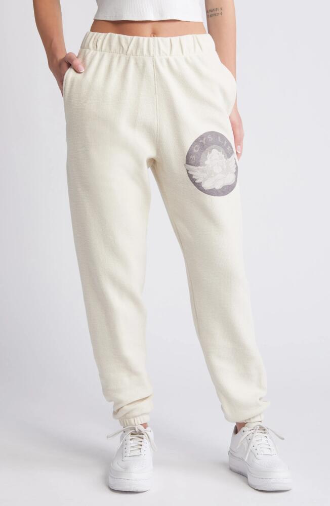 BOYS LIE Blindsided Graphic Cotton Sweatpants in Sand Cover