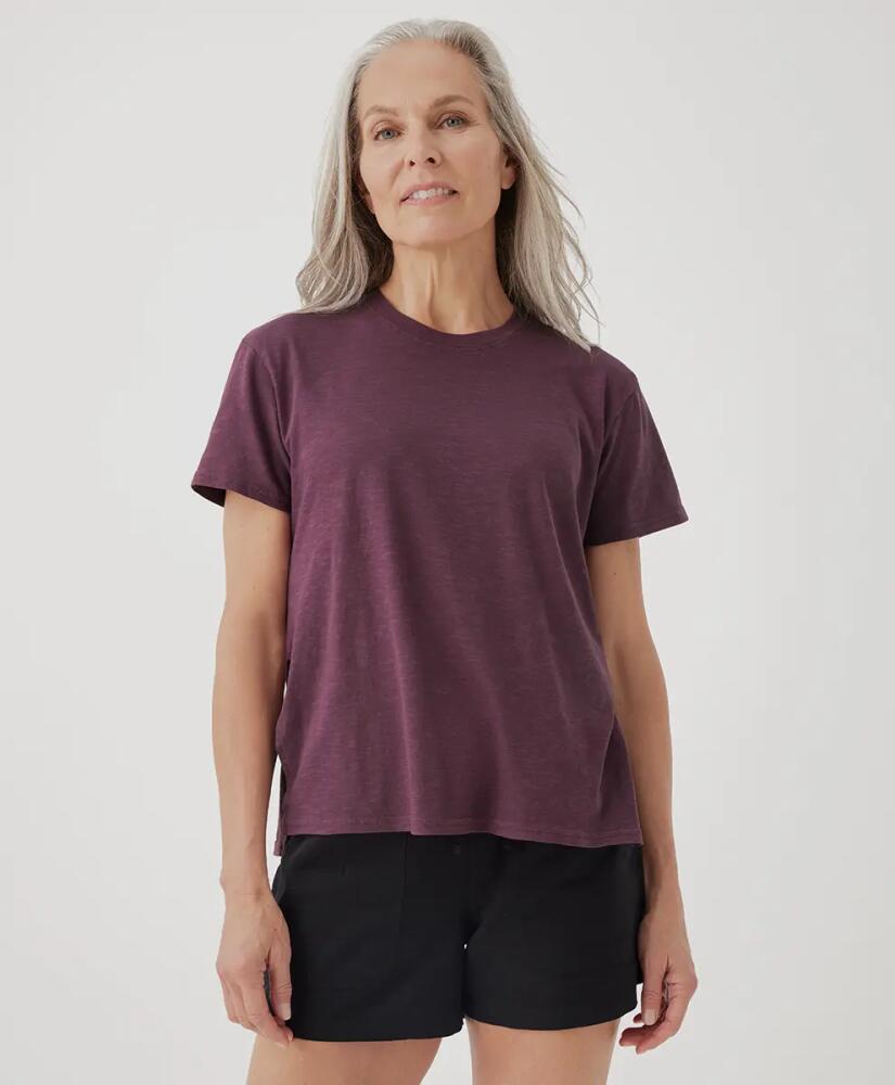 Pact Organic Featherweight Slub Oversized Tee in Maroon Cover