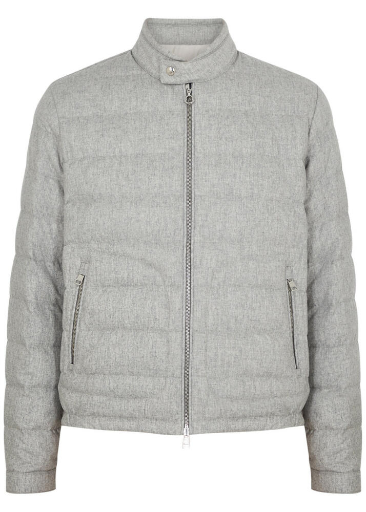 Moncler Acorus Quilted Jacket - Grey, Men's Designer Shell Jacket, Male Cover