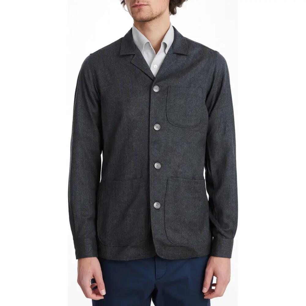 Emanuel Berg Wool Flannel Shirt Jacket in Charcoal Cover