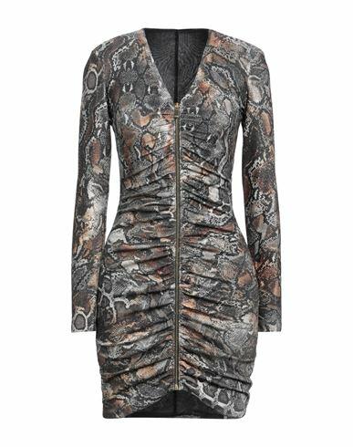 Just Cavalli Woman Mini dress Black Polyester, Metallic Polyester, Elastane Cover