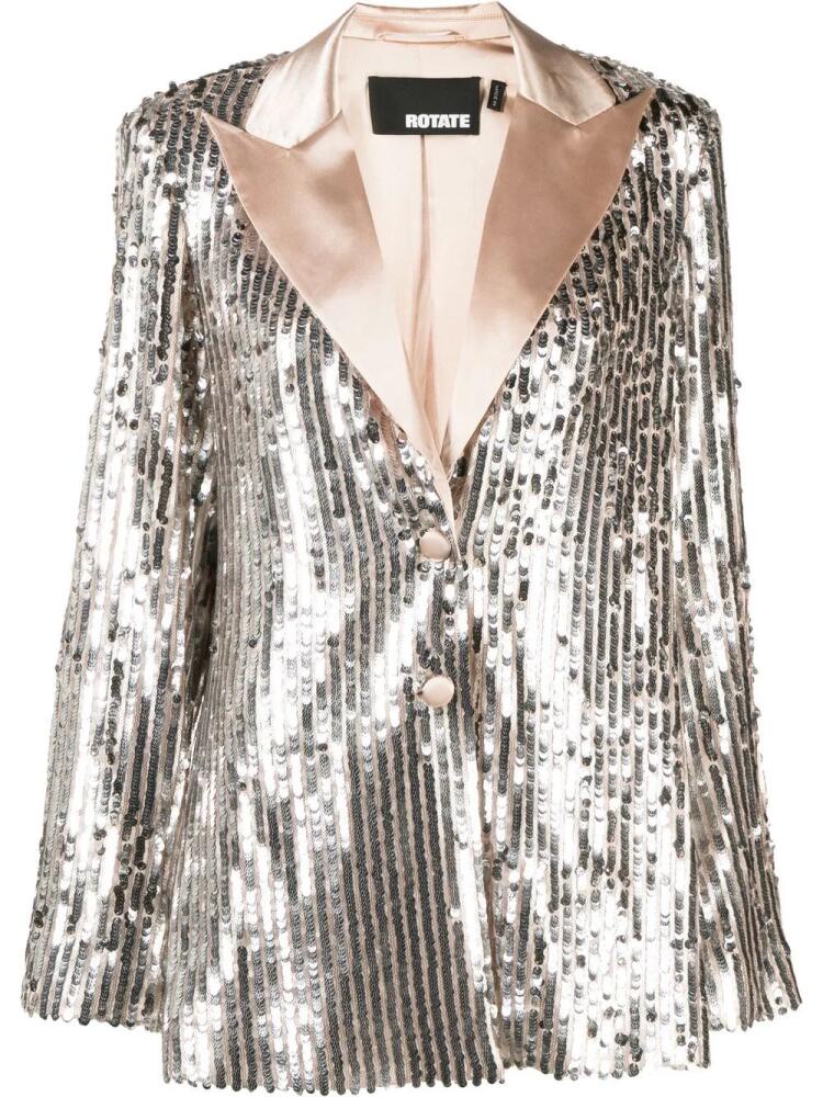 ROTATE BIRGER CHRISTENSEN sequin-embellished single-breasted blazer - Silver Cover