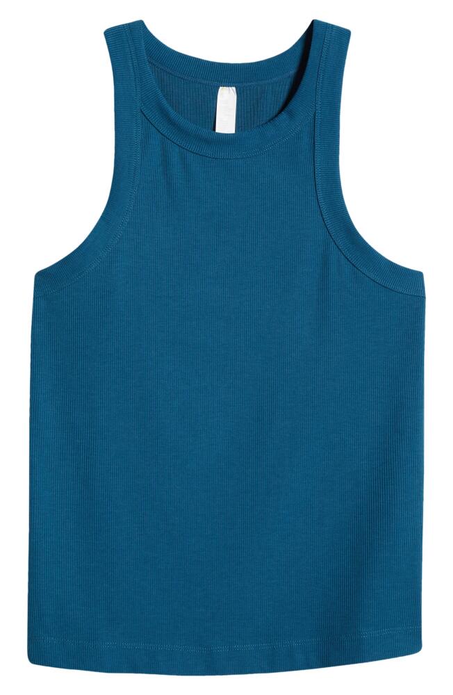 zella Go-To Rib Performance Tank in Teal Seagate Cover