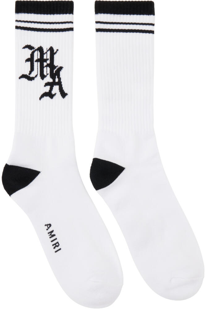 AMIRI White & Black Varsity Socks Cover