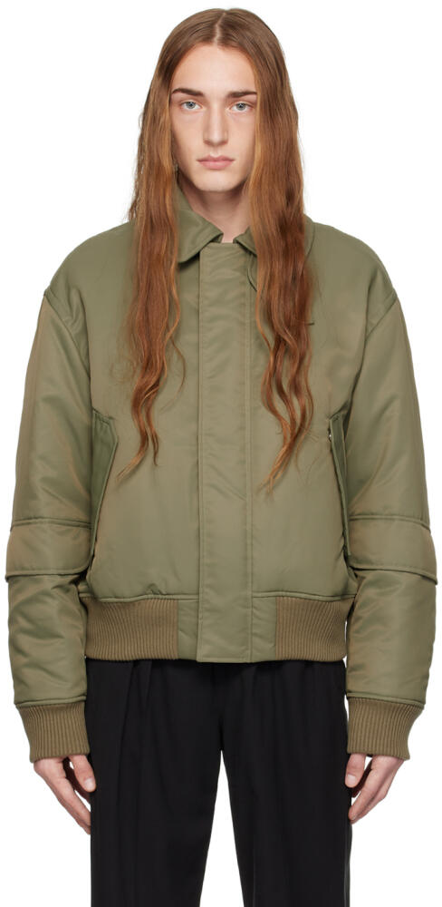 Helmut Lang Khaki Relaxed Bomber Jacket Cover