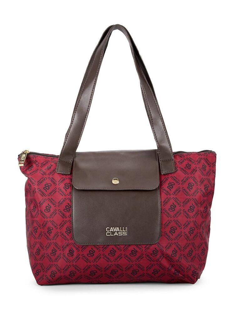 Cavalli Class by Roberto Cavalli Women's Monogram Print Tote - Red Cover