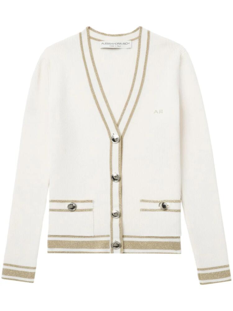 Alessandra Rich Cable-Knit Cardigan - White Cover