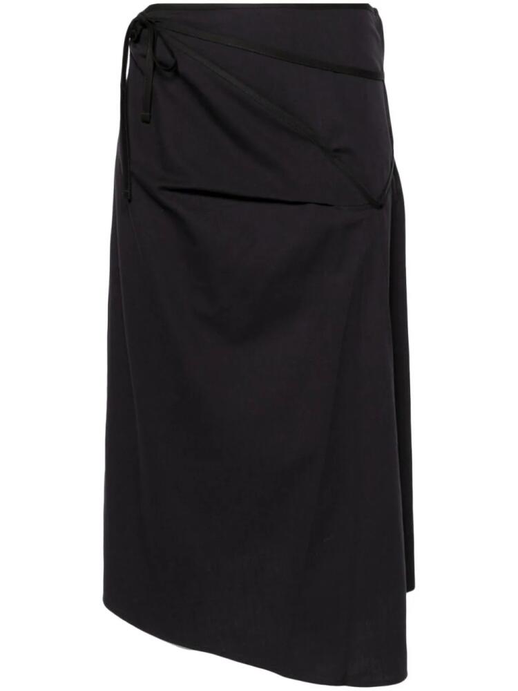 LEMAIRE asymmetric tied midi skirt - Blue Cover