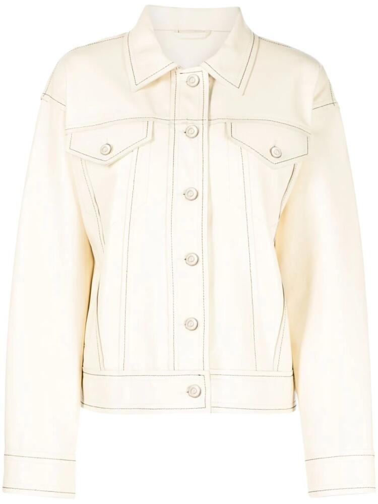 STAND STUDIO Jean oversized leather jacket - Neutrals Cover