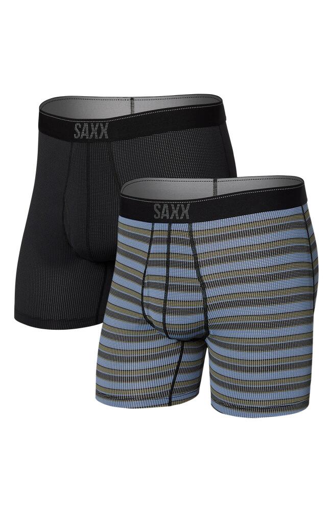 SAXX Assorted 2-Pack Quest Quick Dry Mesh Slim Fit Boxer Briefs in Sunrise Stripe/Black Ii Cover