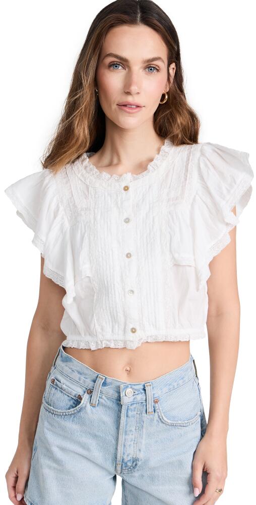 LoveShackFancy Nora Top Antique White Cover