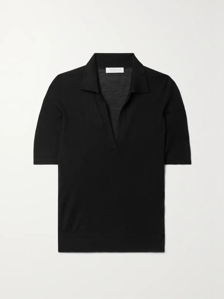 Gabriela Hearst - Frank Cashmere And Silk-blend Polo Shirt - Black Cover