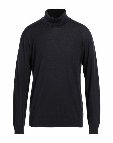 Arovescio Man Turtleneck Midnight blue Merino Wool, Silk Cover