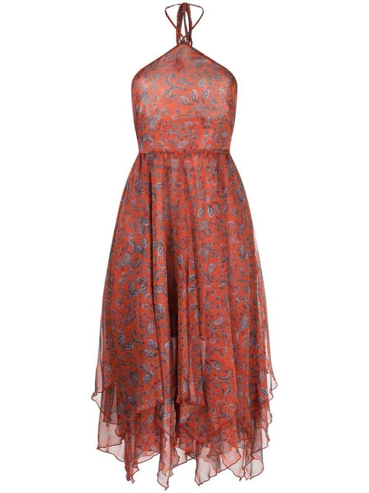 Misa Los Angeles paisley-print halterneck dress - Red Cover