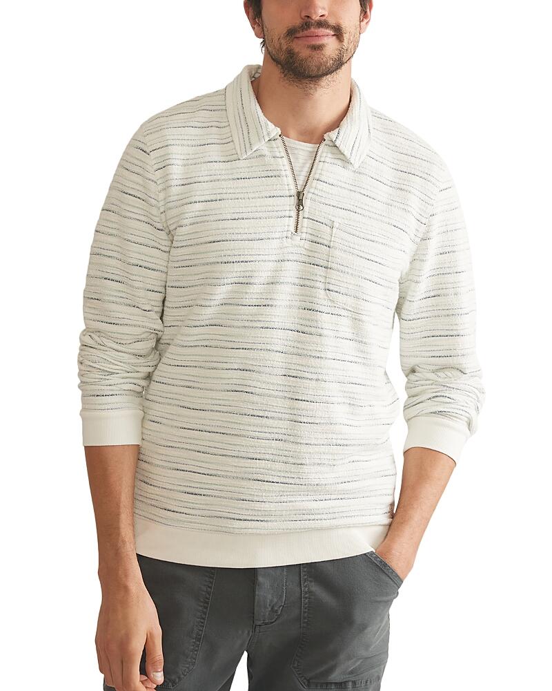 Marine Layer Textured Stripe Quarter Zip Top Cover