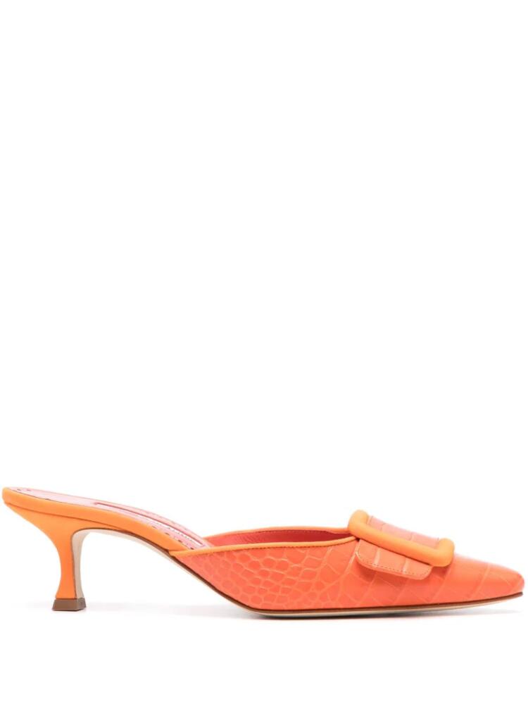 Manolo Blahnik Maysale 50mm leather mules - Orange Cover