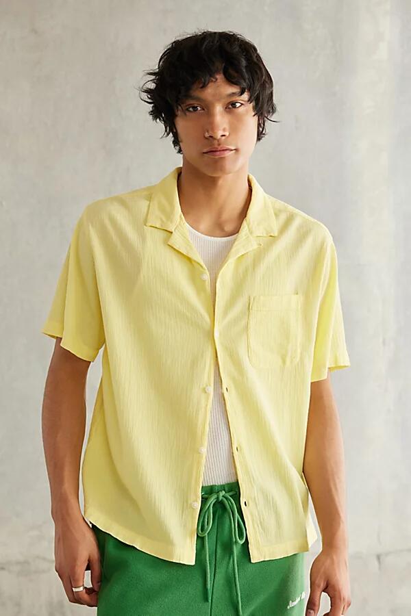 Standard Cloth Liam Crinkle Shirt Top in Yellow Iris Cover