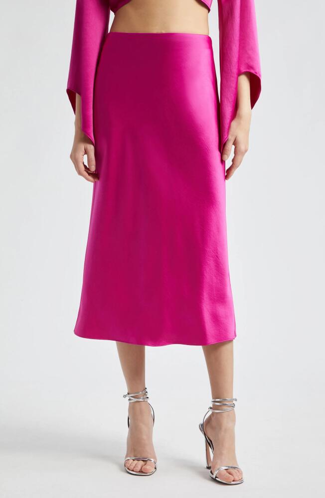 Ramy Brook Magdalena Satin Midi Skirt in Wild Rose Cover