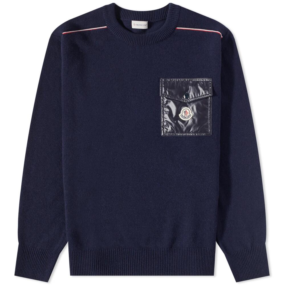 Moncler Men's Maya Pocket Crew Knit in Navy Cover