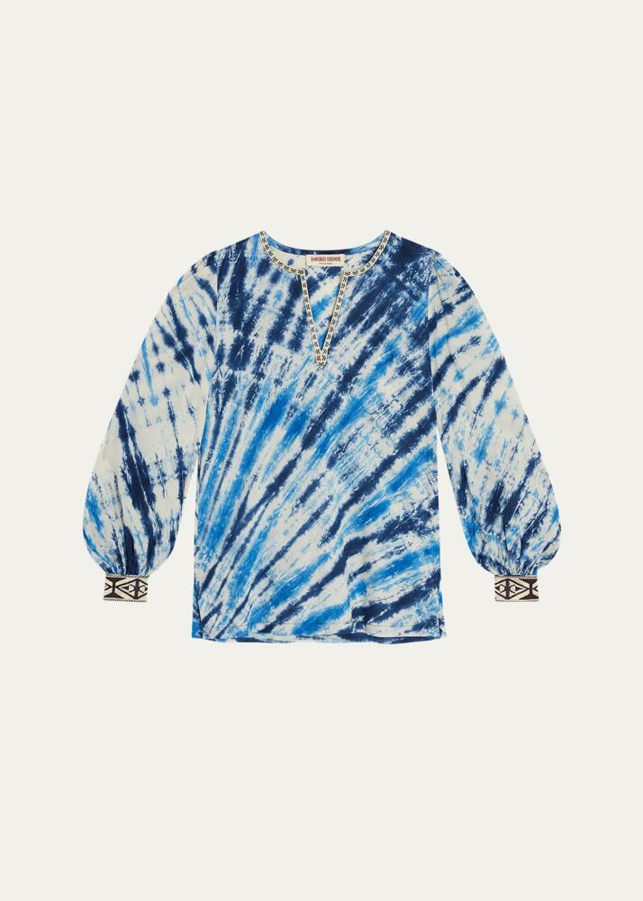 EMPORIO SIRENUSE Vera Tie-Dye Embroidered Long Shirt Cover