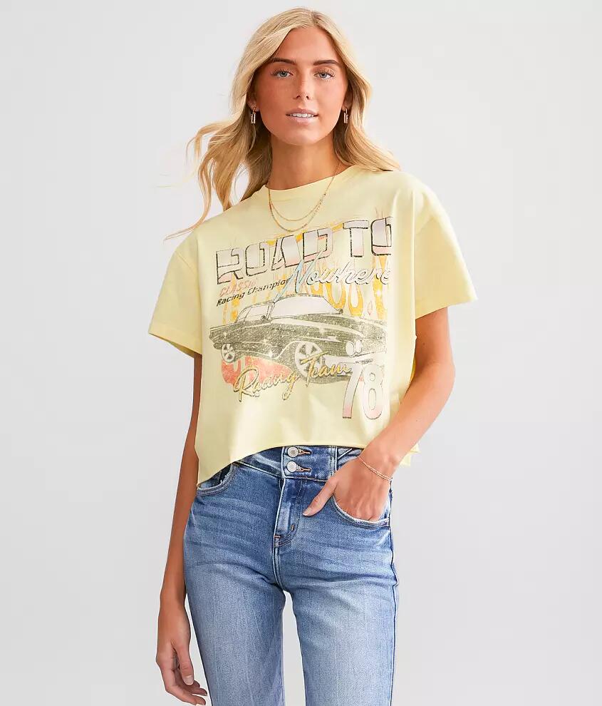 Modish Rebel Road To Racing Cropped T-Shirt Cover