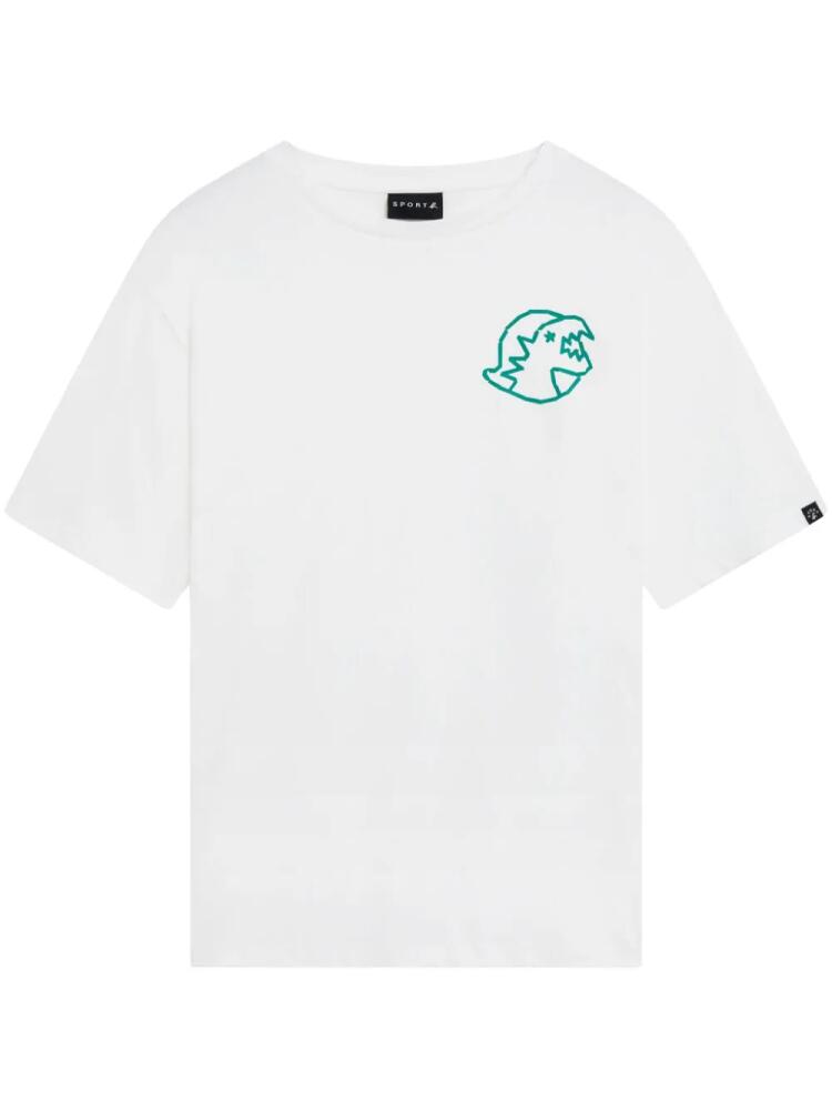 SPORT b. by agnès b. logo-tape cotton T-shirt - White Cover