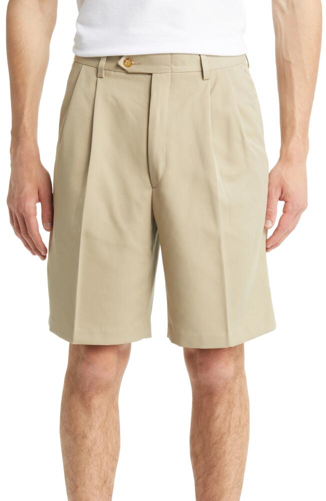 Berle Pleated Shorts in Tan Cover