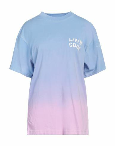 Livincool Woman T-shirt Sky blue Cotton Cover