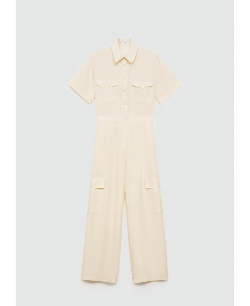 Mango Women's Lyocell Shirt Jumpsuit - Pastel Yellow Cover