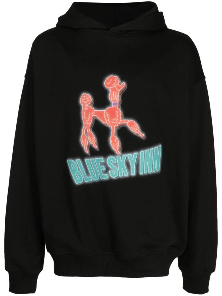 BLUE SKY INN logo-print cotton hoodie - Black Cover