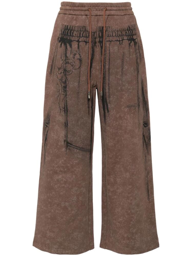 Feng Chen Wang printed sweatpants - Brown Cover