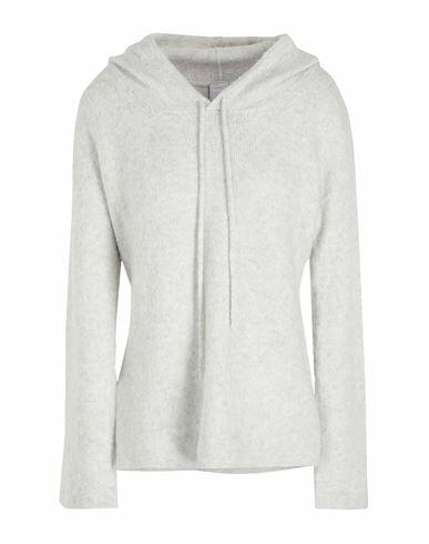 8 By Yoox Brushed Boxy Fit Hoodie Woman Sweater Light grey Recycled polyamide, Viscose, Wool, Elastane Cover