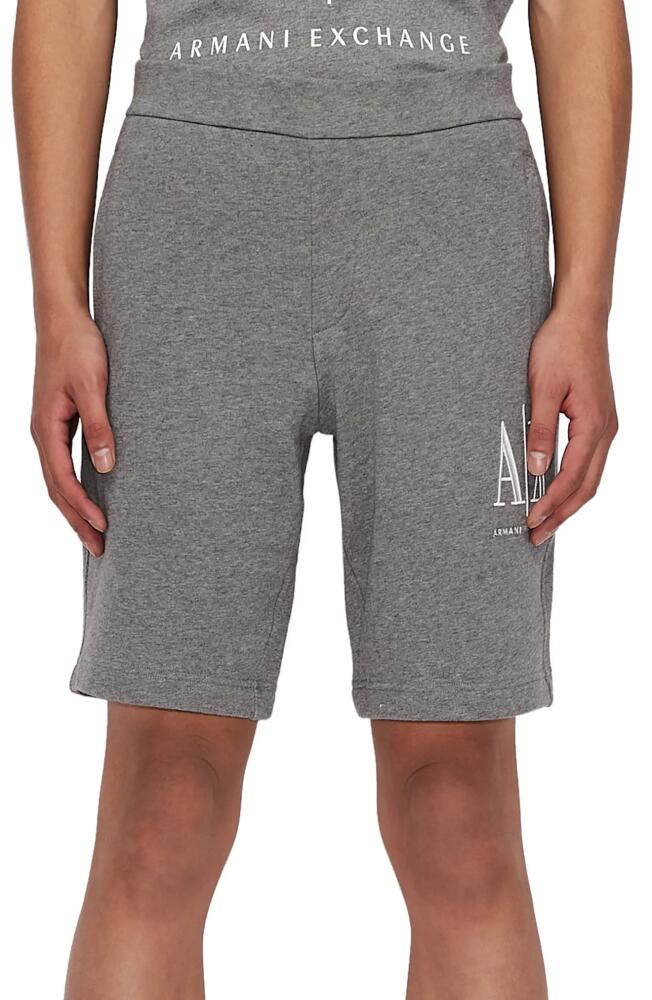 Armani Exchange Icon Logo Sweat Shorts in Solid Dark Grey Cover